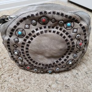 Campomaggi Gray Studded Leather Crossbody